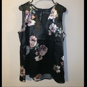 Maurices Satin Tank with Mesh Cutout V-Neck